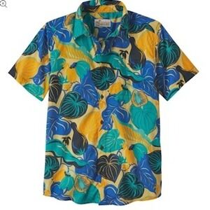 Patagonia‎ Pat Aloha Malihini Shirt XL Mens Hawaiian Organic Cotton Leaf